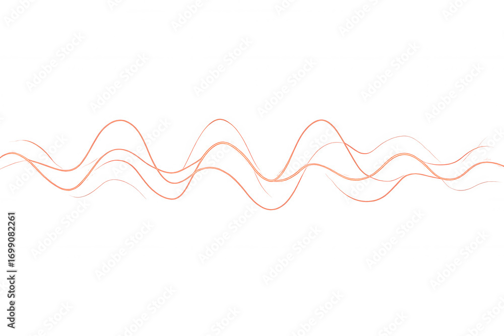 Poster smooth elegant red waves flowing on transparent background, creating dynamic and vibrant visual effe