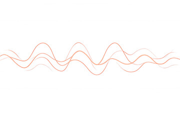 Smooth elegant red waves flowing on transparent background, creating dynamic and vibrant visual effect