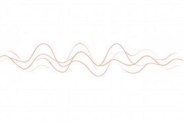 Smooth elegant red waves flowing on transparent background, creating dynamic and vibrant visual effect