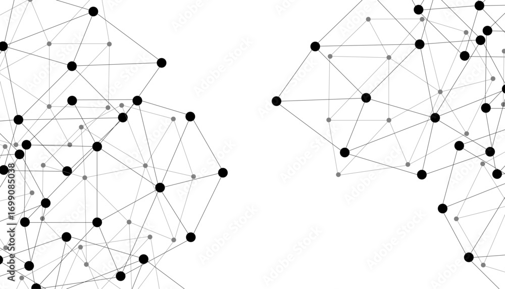 Poster abstract technology dot and line connection digital hi tech design concept background. space for tex