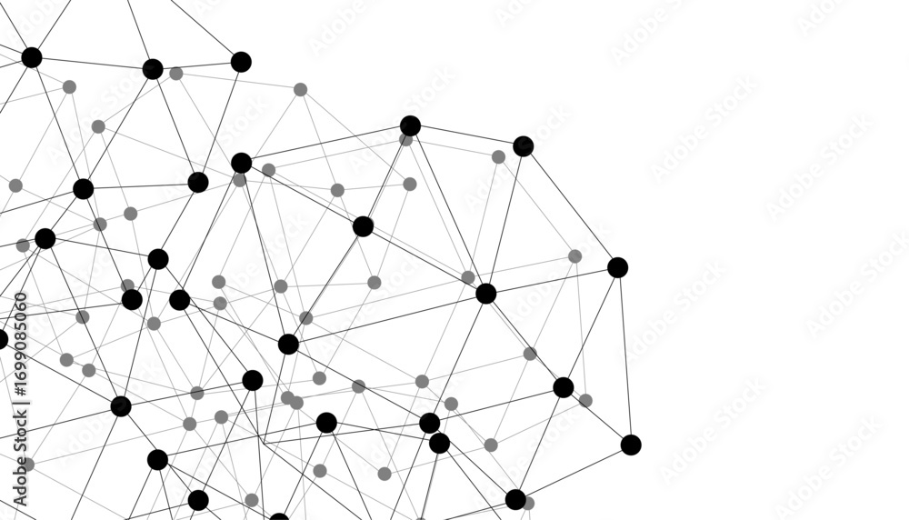 Poster abstract technology dot and line connection digital hi tech design concept background. space for tex