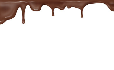 melted chocolate on white background