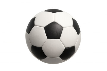 Fototapeta premium Photorealistic 3d rendering depicting classic soccer ball featuring white, black pentagons against transparent backdrop