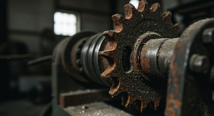 Explore rustic industrial textures with these weathered gears and machine parts for a vintage aesthetic