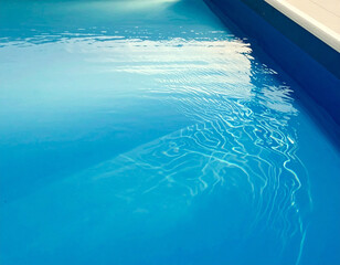 Abstract Blue Water Waves with Gentle Ripples in Swimming Pool, Isolated Background