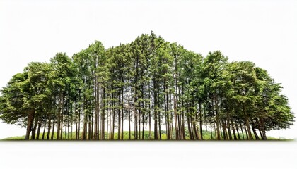 Obraz premium tall tree line isolated on a white background