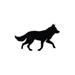 Obraz premium Elegant wolf silhouette isolated on white background for design needs