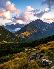 Mountain vista at sunset (2)