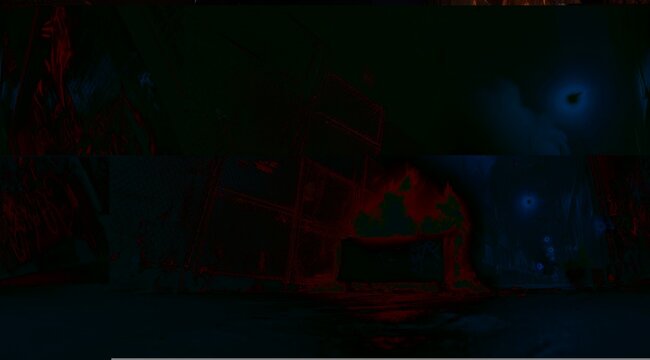 Urban alleyway fire. Burning dumpster at night