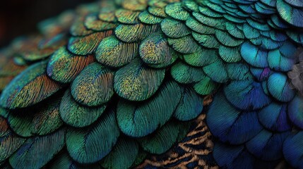 Close-up view of vibrant peacock feathers (1)
