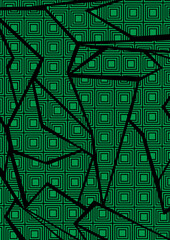 Green and Black Glass Pattern