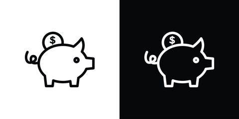 Piggy bank icon design elements. icons for app or web