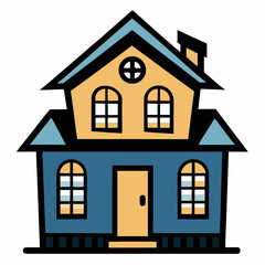 Creative details Duplex house Vector Illustration