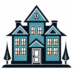 Creative details Duplex house Vector Illustration
