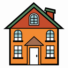 Creative details Duplex house Vector Illustration
