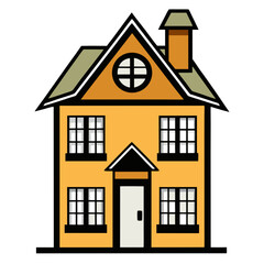 Creative details Duplex house Vector Illustration