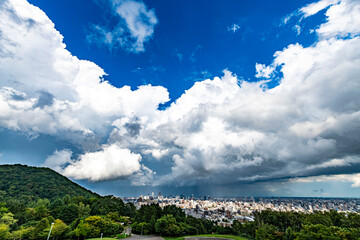 大雨の札幌