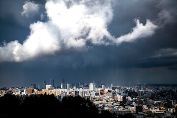 大雨の札幌