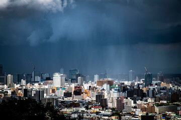 大雨の札幌
