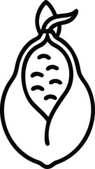 Single beetroot inside hyacinth bean pod, minimal outline icon with color fill.