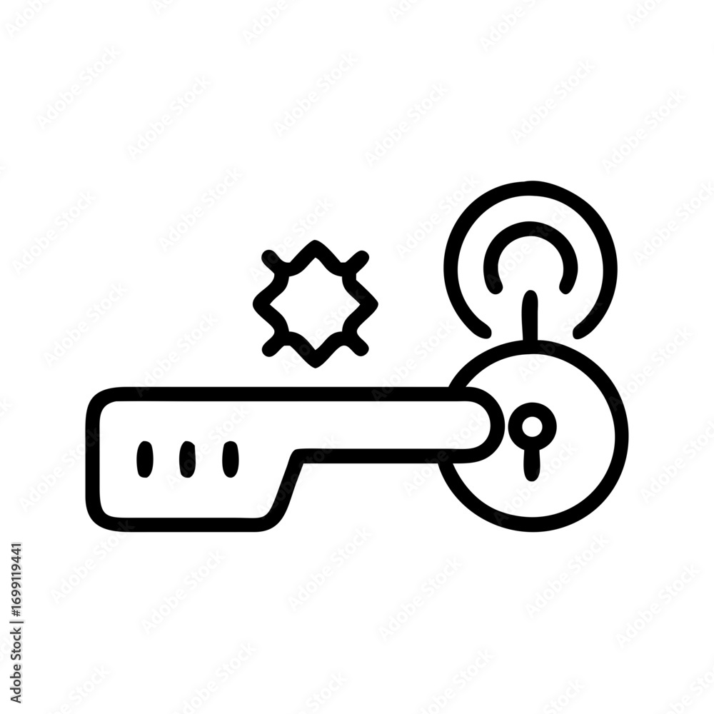 Poster authentication security icon for web and graphic design