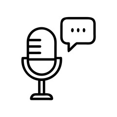 Audio Microphone with Conversation Bubble Icon for Web and Graphic Design