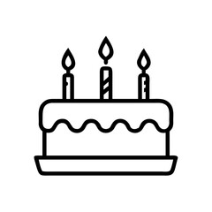 Birthday Cake with Candles Icon for Web and Graphic Design