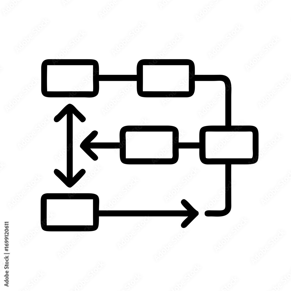 Poster business process chart workflow icon for web and graphic design