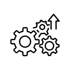 Business Productivity Gears Teamwork Icon for Web and Graphic Design