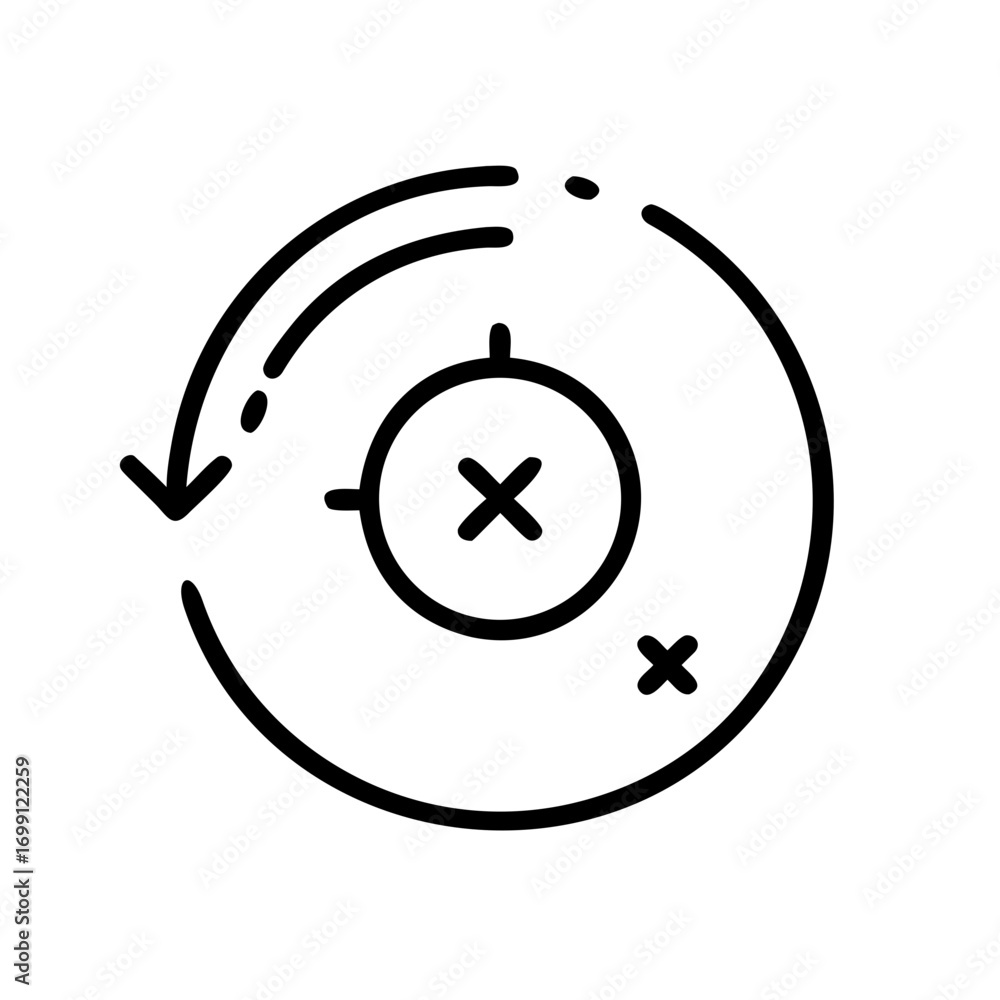 Poster circular clock with remove delete icon for web and graphic design