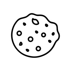 Cookie Biscuit with Chocolate Chips Icon for Web and Graphic Design