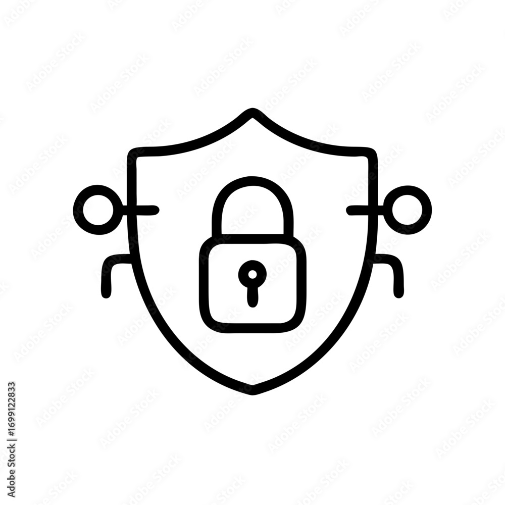 Poster data security icon for web and graphic design