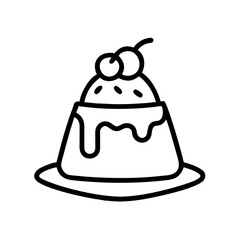 Dessert Pudding with Cream Icon for Web and Graphic Design