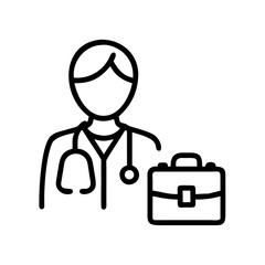 Doctor with Stethoscope Bag Icon for Web and Graphic Design