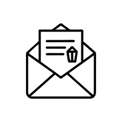 Email Document with Trash Symbol Icon for Web and Graphic Design