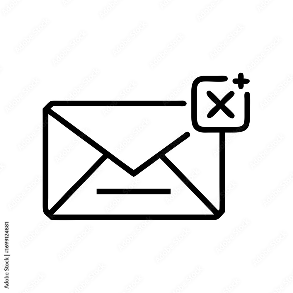 Poster Email Inbox with Delete Mail Icon for Web and Graphic Design