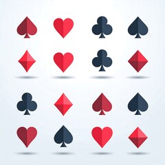 Set of flat design playing card suits