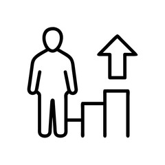 Employee Growth Career Ladder Success Icon for Web and Graphic Design