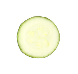 Slice of fresh ripe zucchini isolated on white