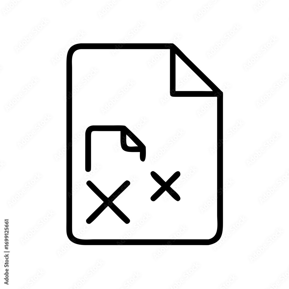 Poster file with x cross remove symbol icon for web and graphic design