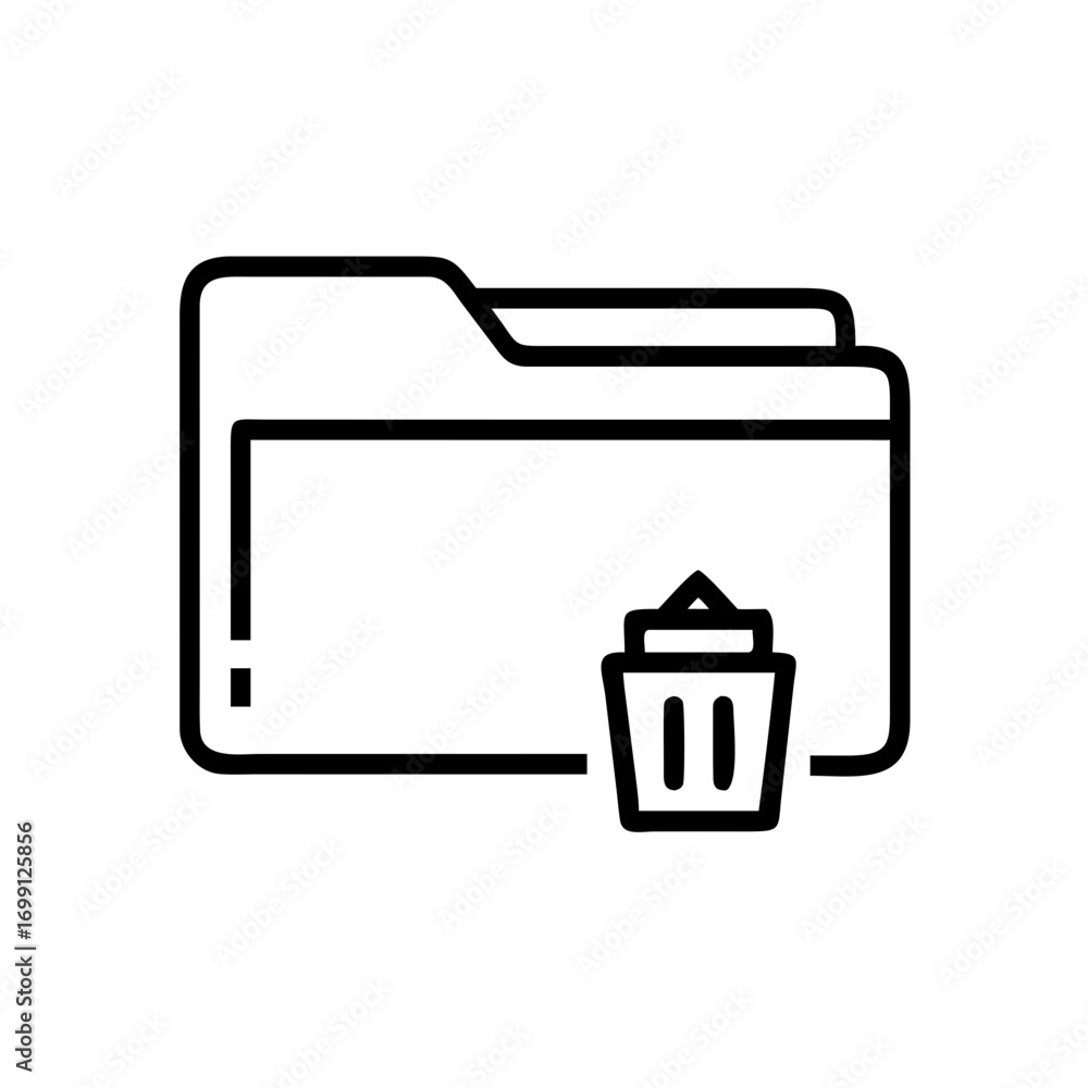 Poster folder with delete remove option icon for web and graphic design