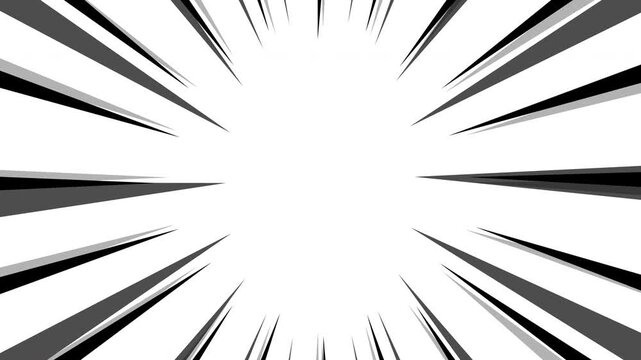 black and white explosion comic book zoom burst animation background