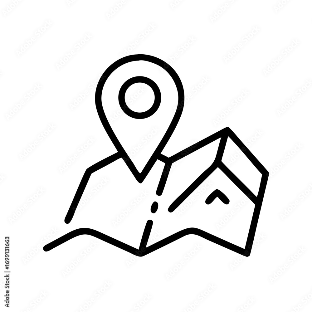 Poster Hiking Location Map Icon for Web and Graphic Design