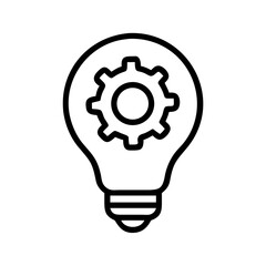 Innovation Idea Bulb with Gear Icon for Web and Graphic Design
