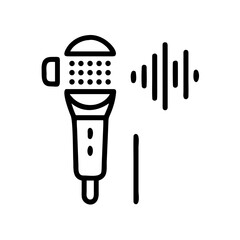 Microphone with Sound Levels Equalizer Icon for Web and Graphic Design
