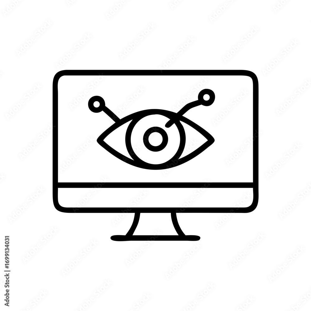 Poster monitoring icon for web and graphic design
