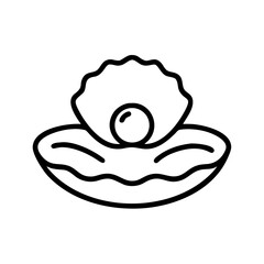 Oyster Shell Seafood Pearl Icon for Web and Graphic Design