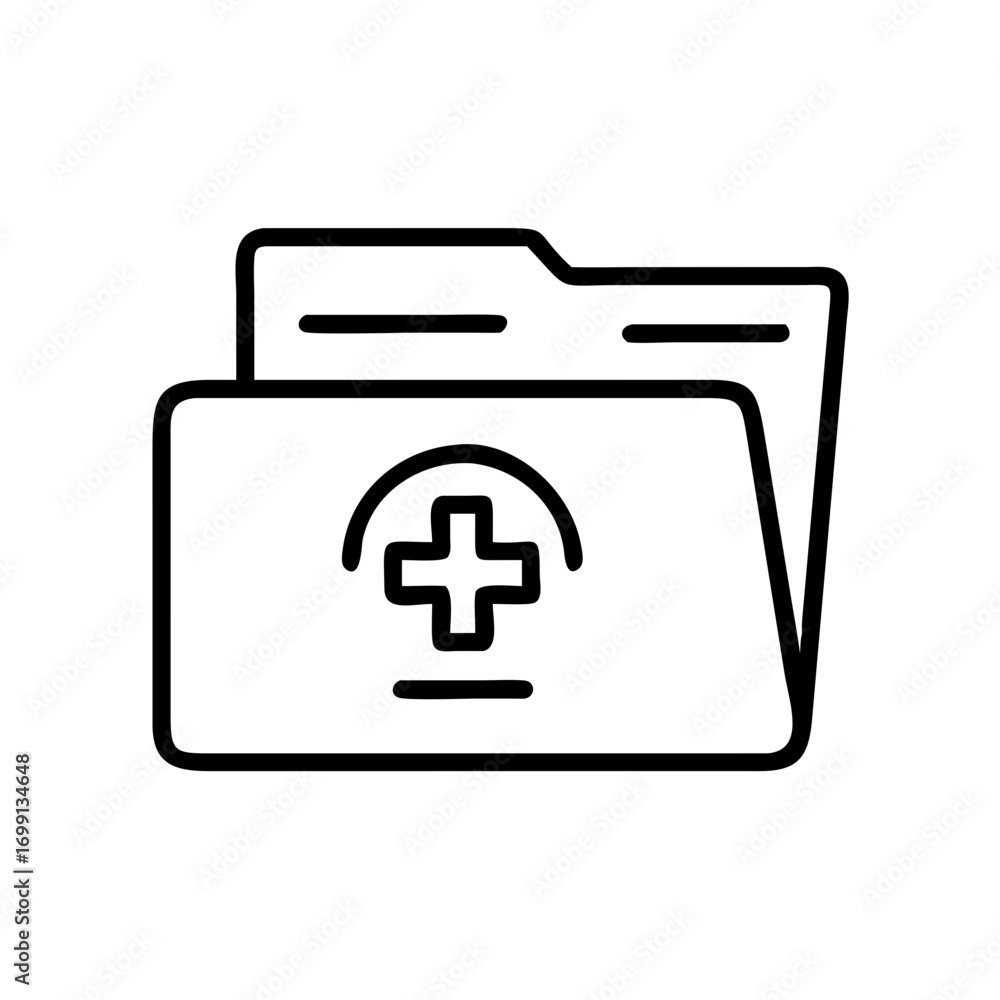 Poster patient file folder record icon for web and graphic design