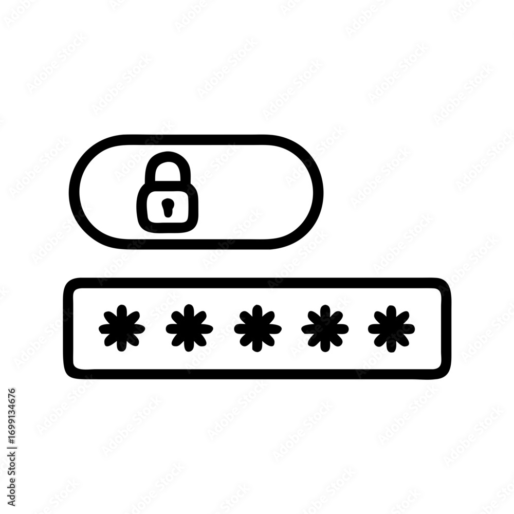 Poster password icon for web and graphic design