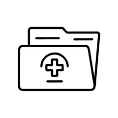 Patient File Folder Record Icon for Web and Graphic Design